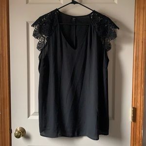 Black blouse with cute sleeves!